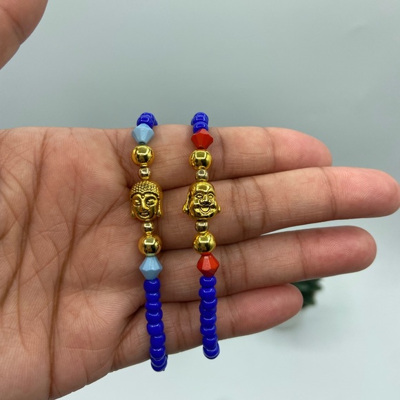 Buddha Head Tibetan Style Stretch Bead Bracelet Set - Picture 5 of 12